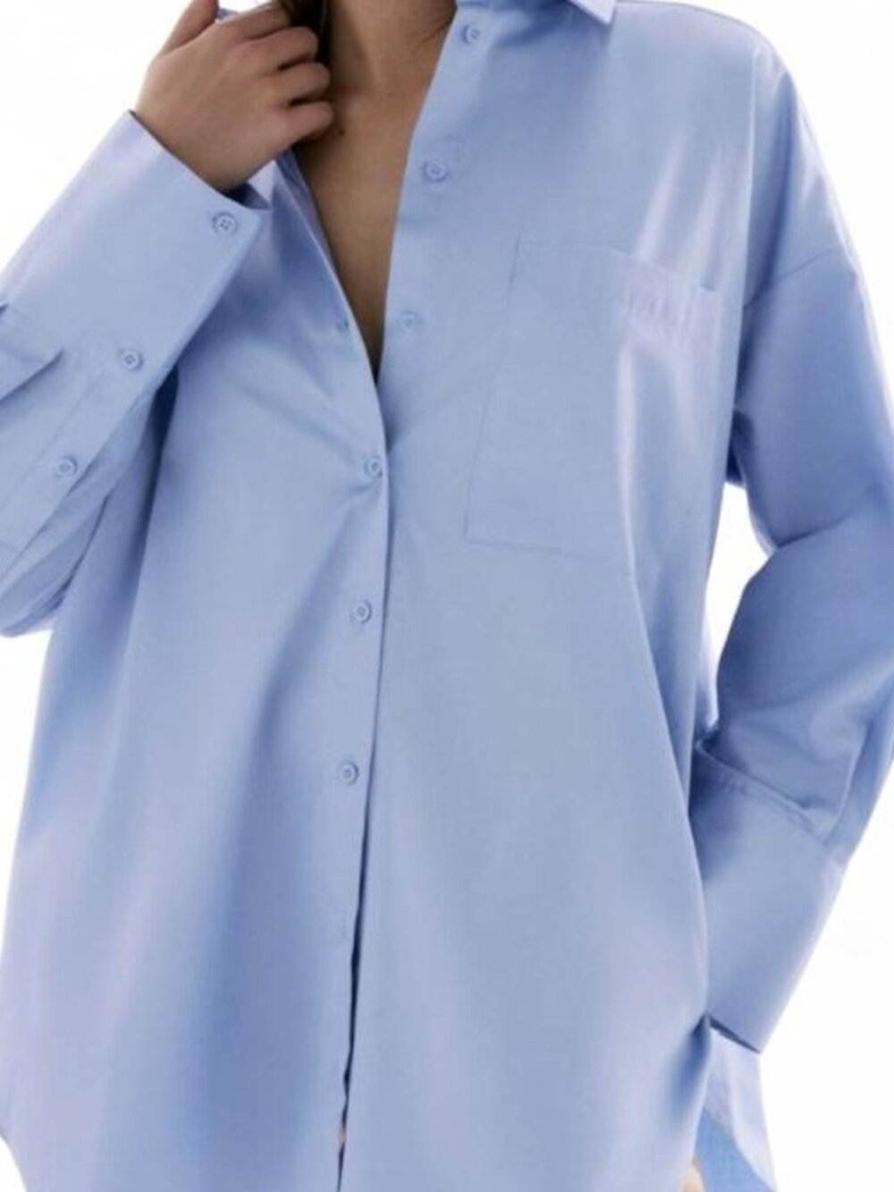 Zara Blue Oversized Button Down